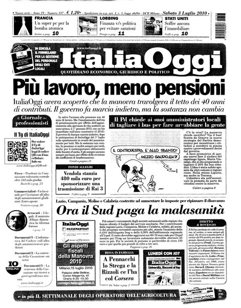 Italia oggi : quotidiano di economia finanza e politica